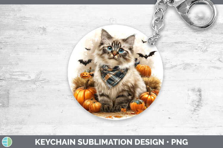 GorgeousCats Boho Autumn Keychain design.