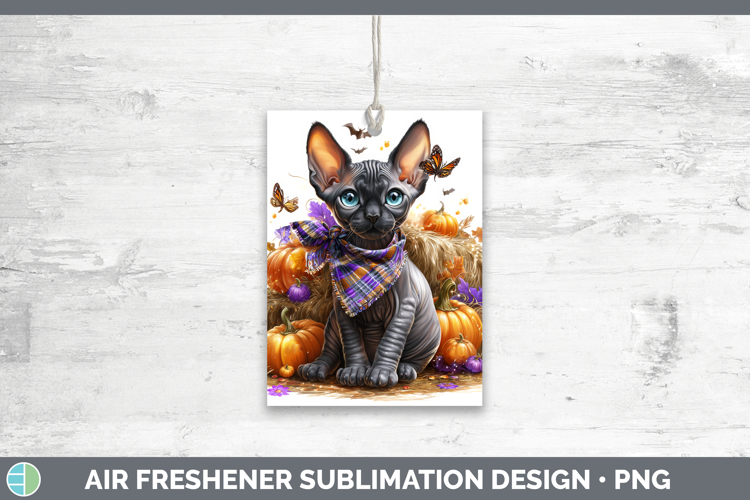 Cats Boho Autumn Sphynx Cat Air Freshener Sublimation Car Fr