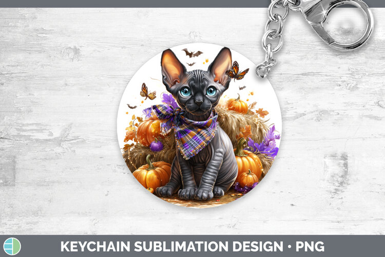 GorgeousCats Boho Autumn Keychain design.