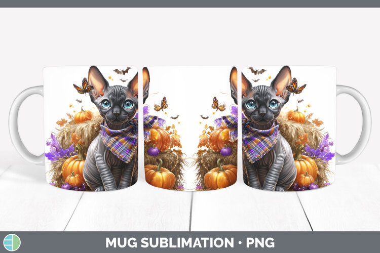 GorgeousCats Boho Autumn Mug Wrap design.