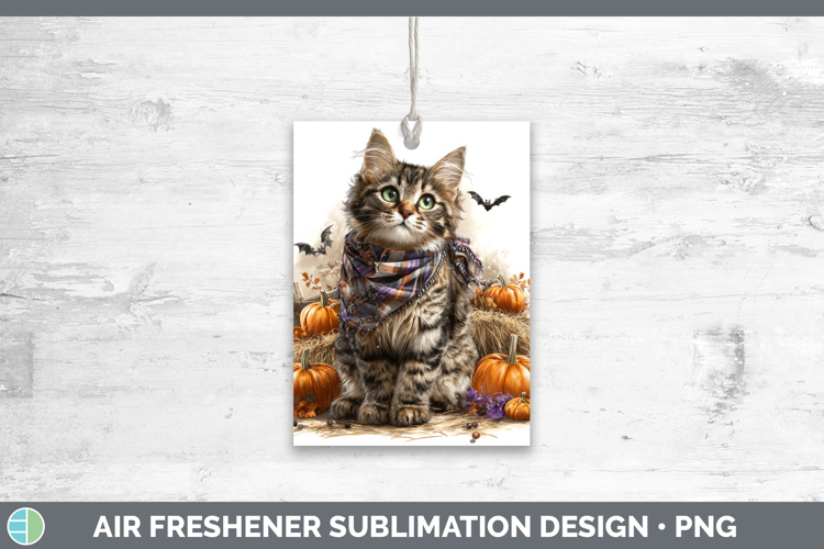 Cats Boho Autumn Tabby Cat Air Freshener Sublimation Car Fre