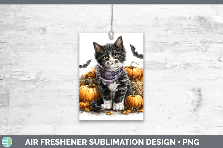 Cats Boho Autumn Tuxedo Cat Air Freshener Sublimation Car Fr