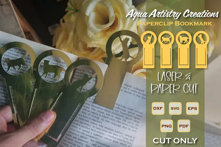 4 Cats Bookmarks for Pet Lovers - PaperClip Paper Cut