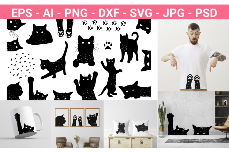 Cat svg, Funny Cats Vector Cut Files