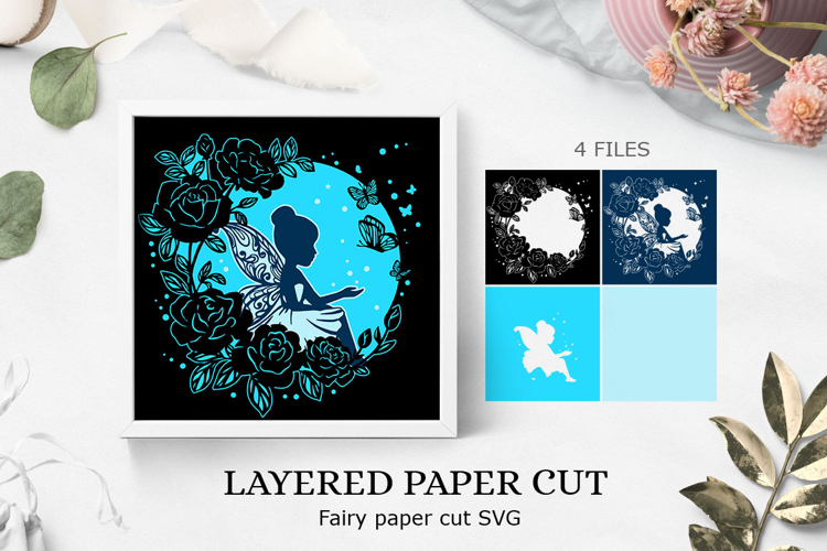 fairy layered paper cut template/ Fairy paper cut