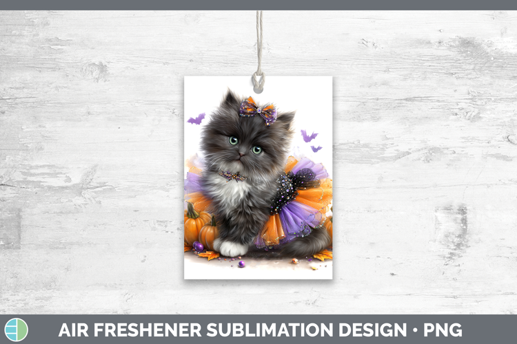 Cats Halloween Angora Cat Air Freshener Sublimation Car Fres