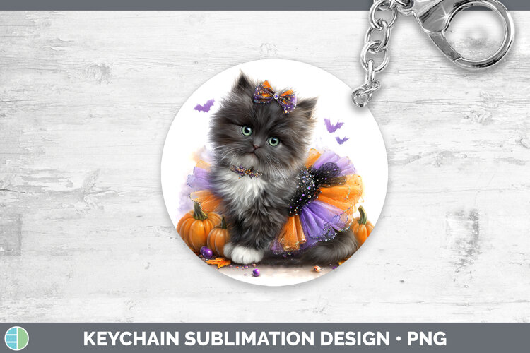GorgeousCats Halloween Keychain design.