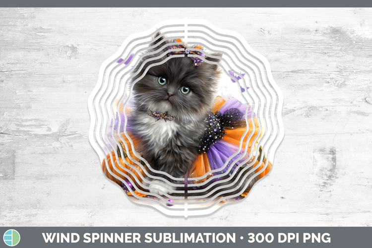 Cats Halloween Angora Cat Wind Spinner Sublimation Spinner D