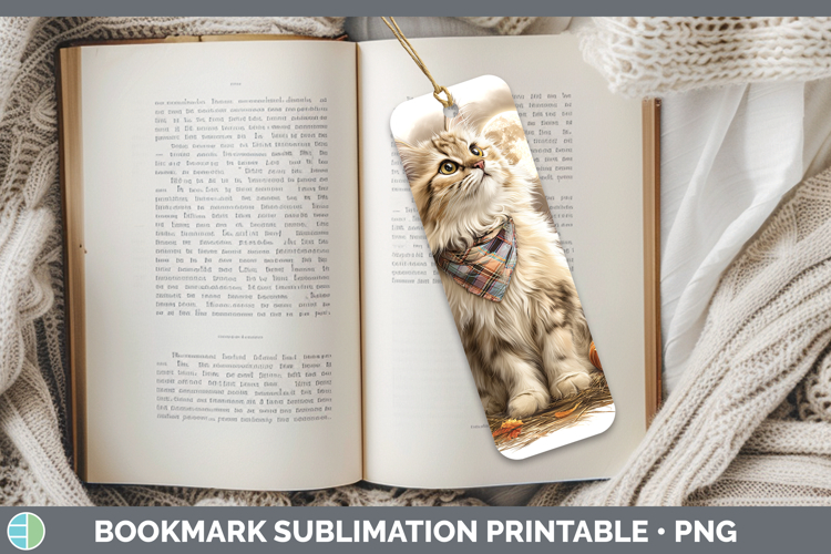 Angora Cat Bookmark Cats Halloween Bandana Sublimation Print