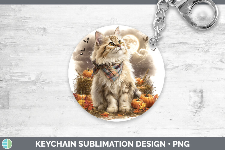 GorgeousCats Halloween Bandana Keychain design.