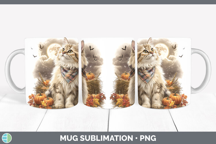 GorgeousCats Halloween Bandana Mug Wrap design.