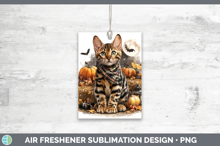 Bengal Cat Air Freshener Cats Halloween Bandana Sublimation