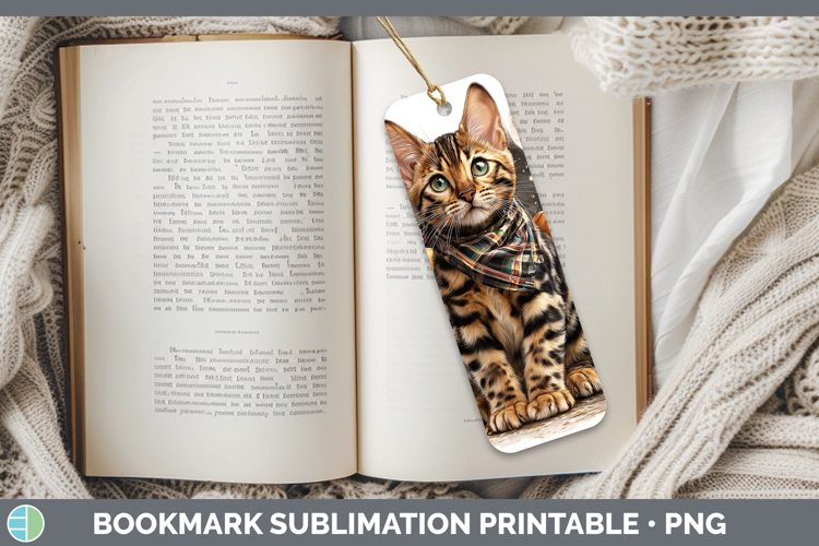 Bengal Cat Bookmark Cats Halloween Bandana Sublimation Print