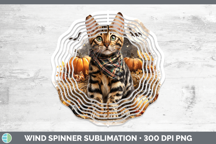 Bengal Cat Wind Spinner Cats Halloween Bandana Sublimation S