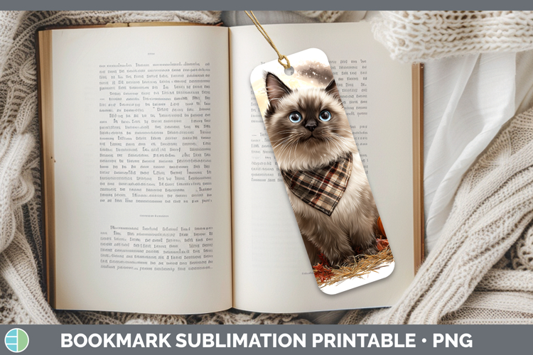Birman Cat Bookmark Cats Halloween Bandana Sublimation Print