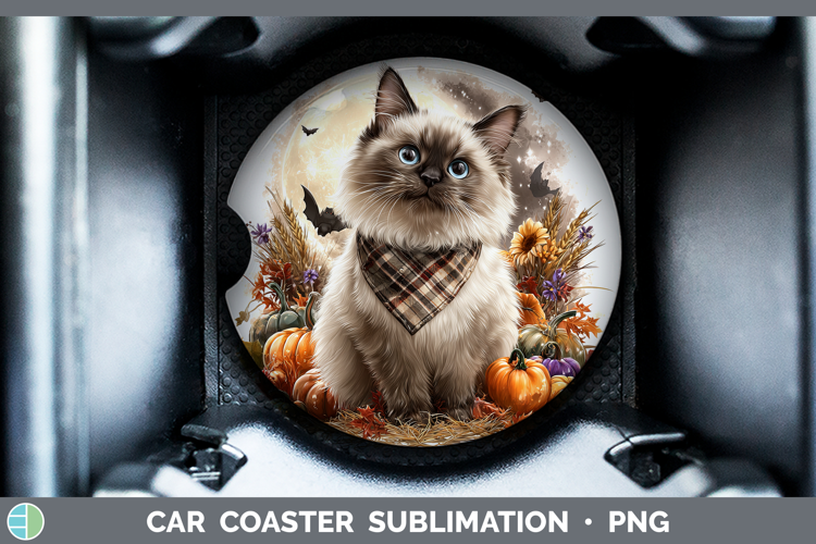 Birman Cat Car Coaster Cats Halloween Bandana Sublimation D