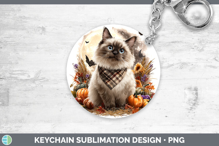 GorgeousCats Halloween Bandana Keychain design.