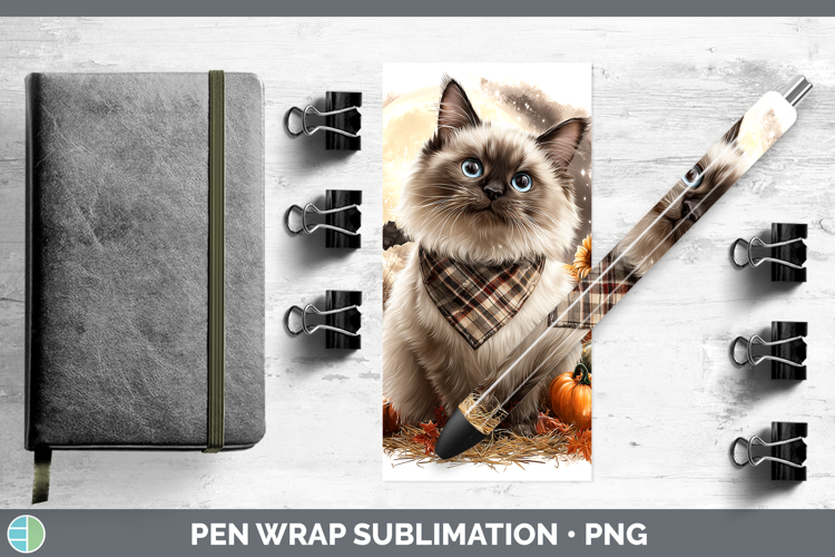 Birman Cat Pen Wrap Cats Halloween Bandana Sublimation Pen D