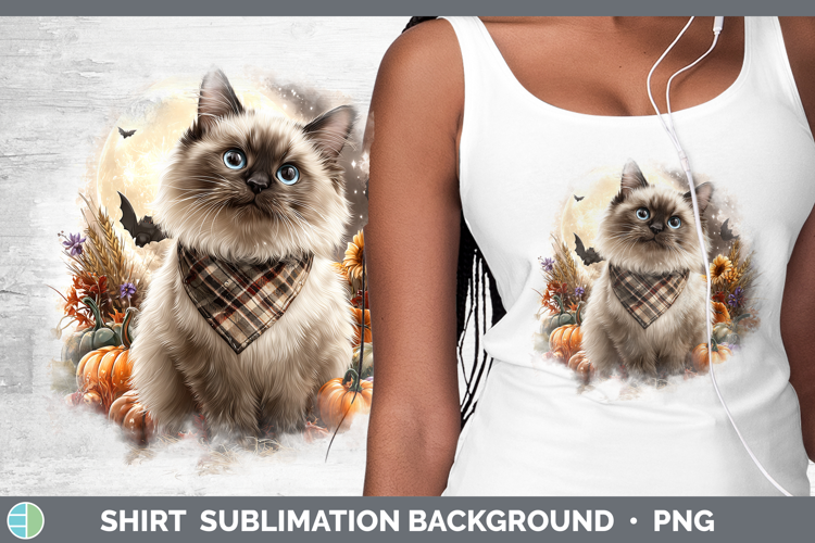 Birman Cat Shirt Cats Halloween Bandana Sublimation Backgrou