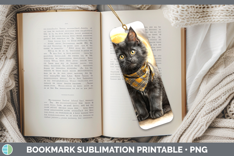 Black Cat Bookmark Cats Halloween Bandana Sublimation Printa