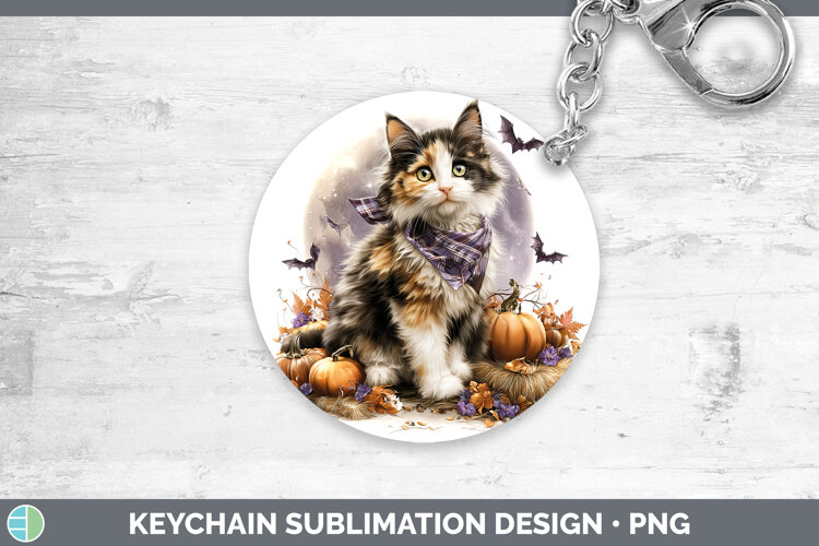 GorgeousCats Halloween Bandana Keychain design.