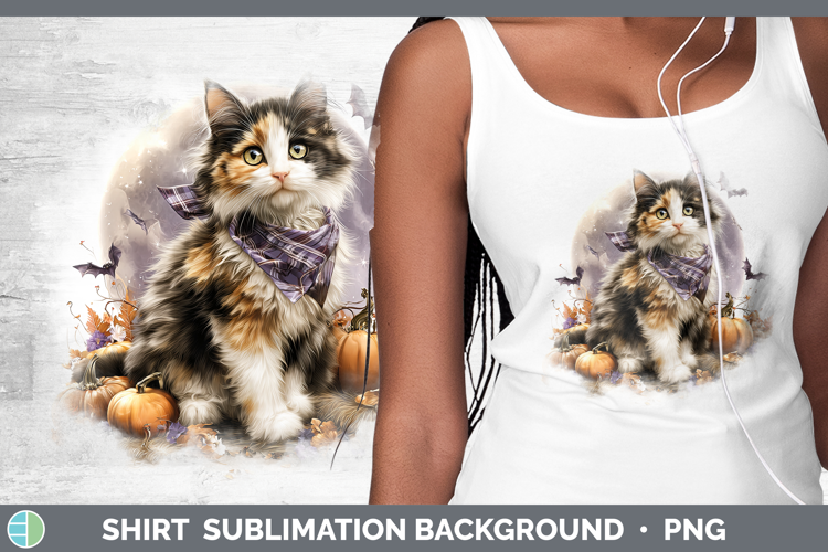 Calico Cat Shirt Cats Halloween Bandana Sublimation Backgrou