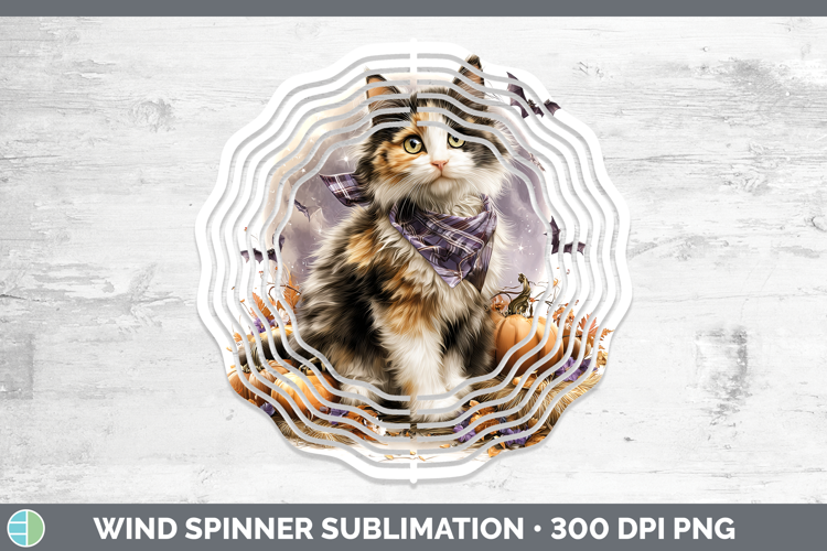 Calico Cat Wind Spinner Cats Halloween Bandana Sublimation S