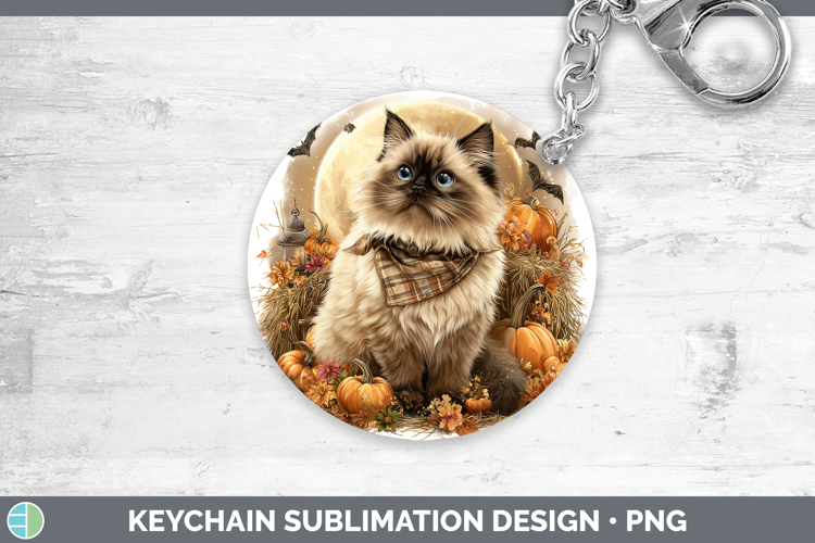 Himalayan Cat Keychain Cats Halloween Bandana Sublimation Ke