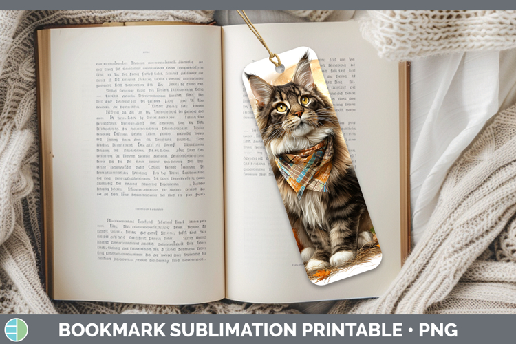 Maine Coon Cat Bookmark Cats Halloween Bandana Sublimation P