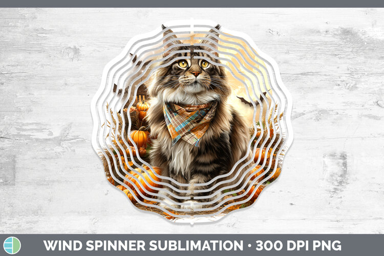 GorgeousCats Halloween Bandana Wind Spinner design.