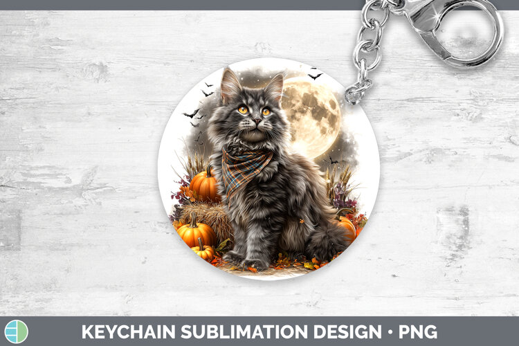 GorgeousCats Halloween Bandana Keychain design.
