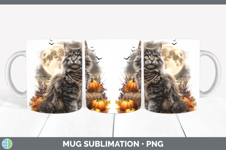 GorgeousCats Halloween Bandana Mug Wrap design.