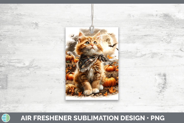 Orange Cat Air Freshener Cats Halloween Bandana Sublimation