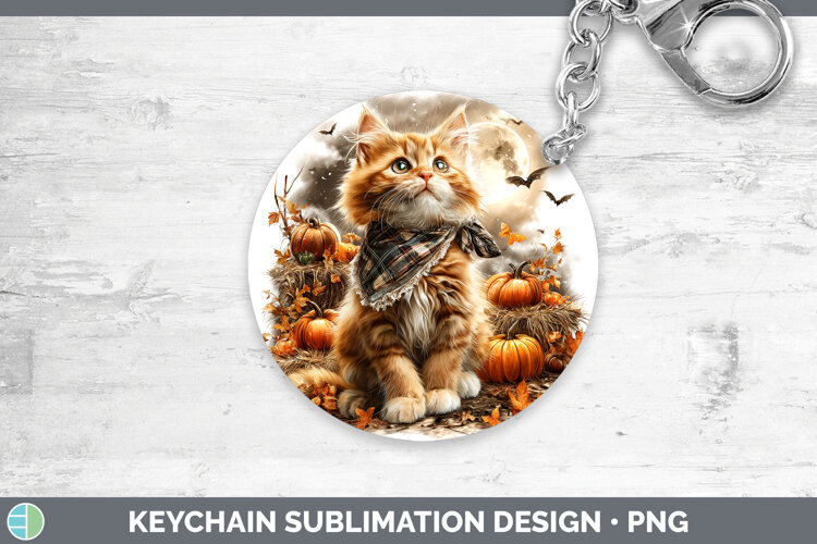 GorgeousCats Halloween Bandana Keychain design.