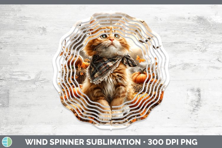 Orange Cat Wind Spinner Cats Halloween Bandana Sublimation S