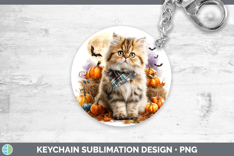 GorgeousCats Halloween Bandana Keychain design.