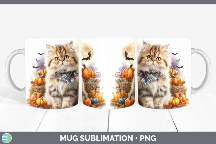 GorgeousCats Halloween Bandana Mug Wrap design.