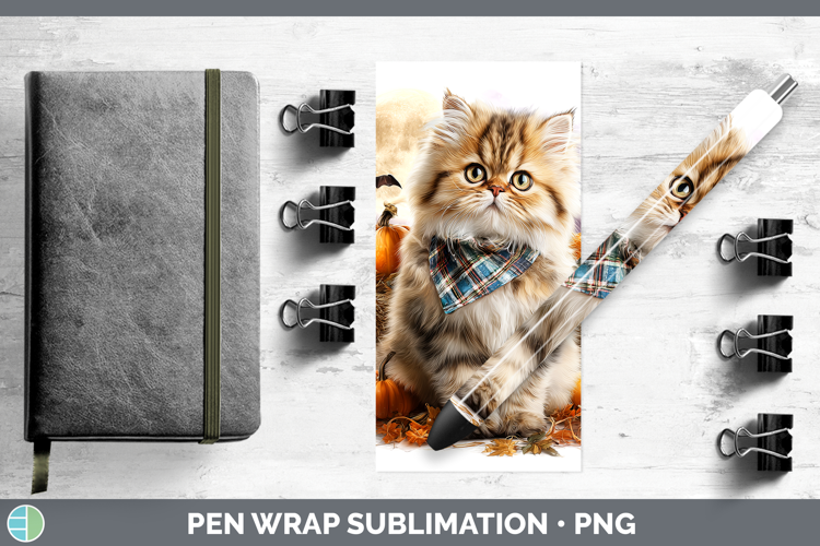 Persian Cat Pen Wrap Cats Halloween Bandana Sublimation Pen
