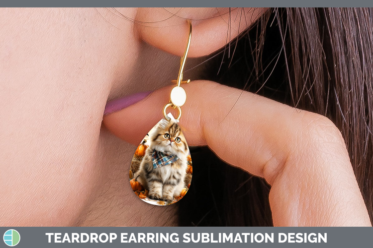 Persian Cat Teardrop Earrings Cats Halloween Bandana Sublima