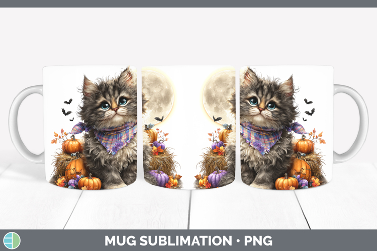 Ragdoll Cat Mug Wrap Cats Halloween Bandana Sublimation Coff