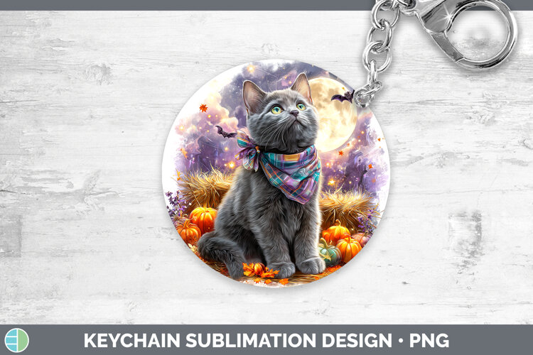 GorgeousCats Halloween Bandana Keychain design.