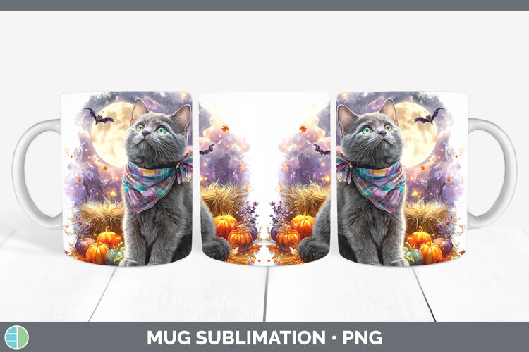 GorgeousCats Halloween Bandana Mug Wrap design.