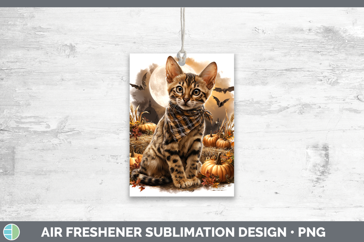 Savannah Cat Air Freshener Cats Halloween Bandana Sublimatio