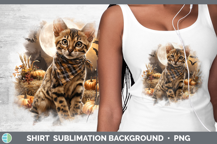 Savannah Cat Shirt Cats Halloween Bandana Sublimation Backgr