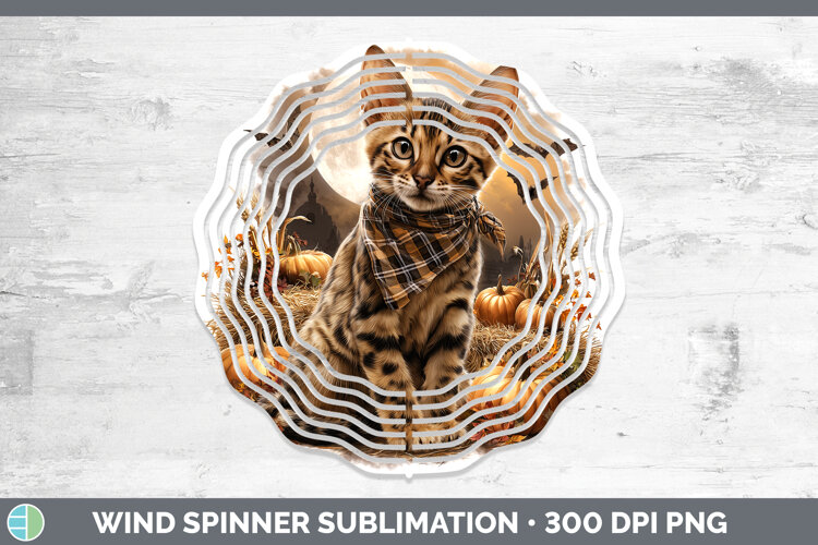 GorgeousCats Halloween Bandana Wind Spinner design.