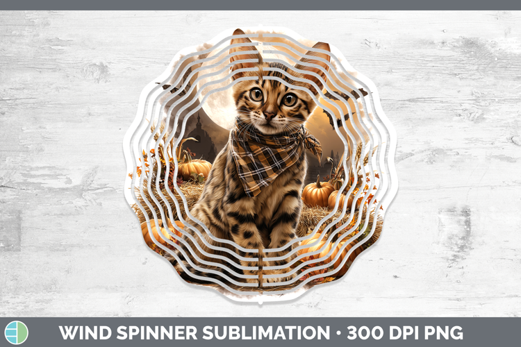 Savannah Cat Wind Spinner Cats Halloween Bandana Sublimation