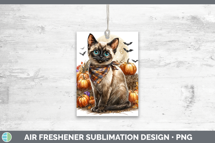 Siamese Cat Air Freshener Cats Halloween Bandana Sublimation