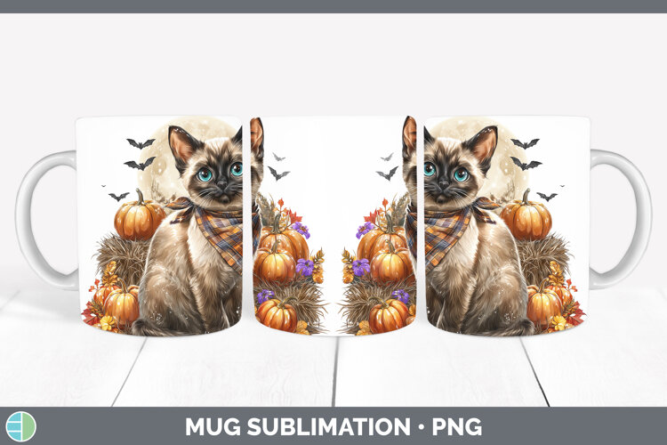 GorgeousCats Halloween Bandana Mug Wrap design.