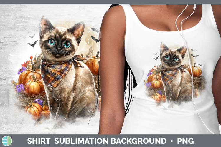 Siamese Cat Shirt Cats Halloween Bandana Sublimation Backgro