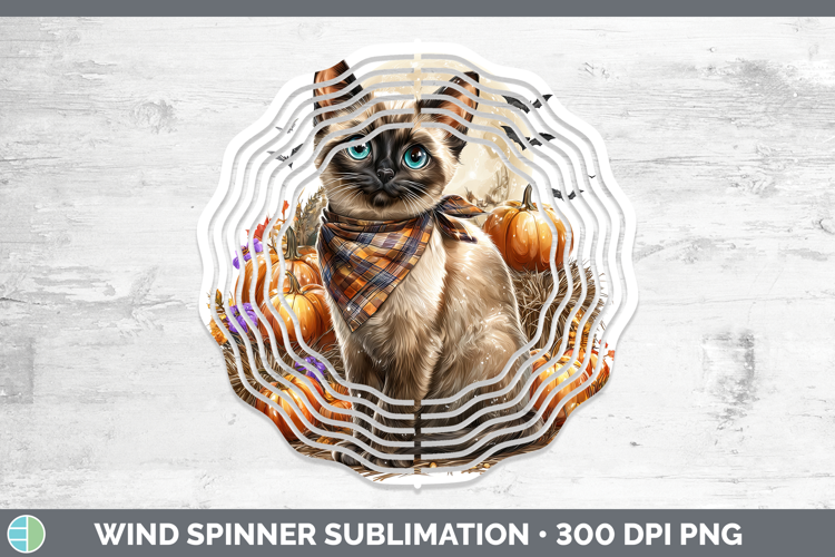 Siamese Cat Wind Spinner Cats Halloween Bandana Sublimation